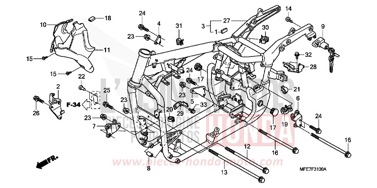 FRAME BODY for Shadow Aero CANDY GLORY RED-U (R101) from 2007
